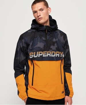 Superdry Core Overhead Cagoule Férfi Kabát Sötétkék/Világos Camo/Narancssárga | WZNEF0975